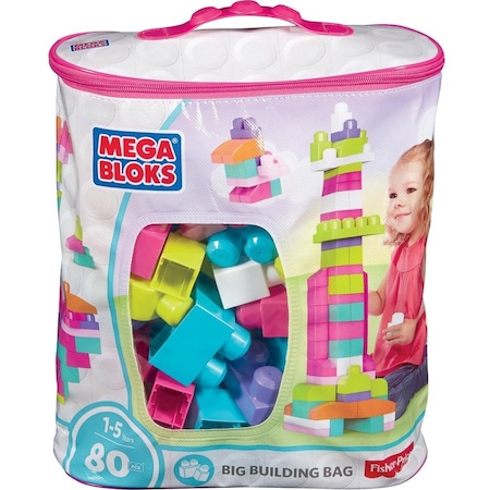 Mega Brands 08328 Mega Bloks - Big Building Bag, Pink, 80PK DCH62