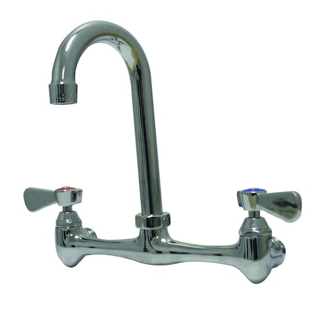 Advance Tabco Faucet, heavy duty, 8 in. OC, splash mounted with 3-1/2 in. gooseneck, lead free K-159