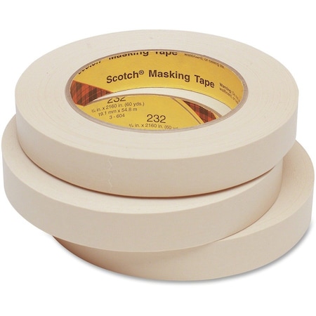 Scotch High-Performance Masking Tape, 60.15 yd L, 6.3 mil Thick, Tan MMM23212