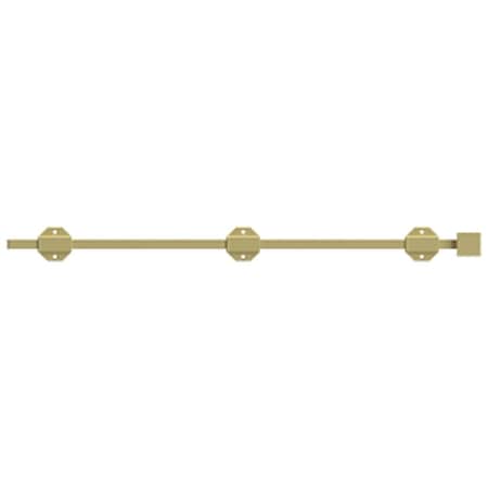 Deltana 24 Modern Heavy Duty Surface Bolt; Bright Brass Finish 24SBM3