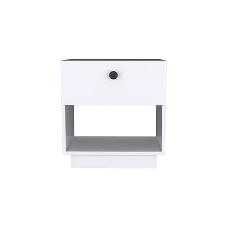 Homeroots 20" White Wood One Drawer Nightstand 526155