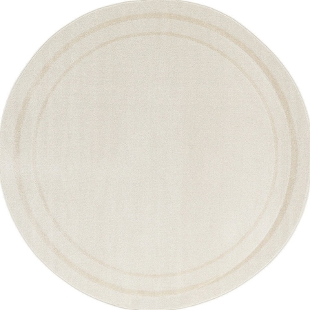 Homeroots 4' Ivory And Gold Round Indoor Outdoor Area Rug 573832
