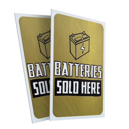 Signmission Batteries Sold Here, Plastic Signs Only 24 Inch x 36 Inch, Corrugated Plastic, 2PK CSB-2436-2PACK-30346