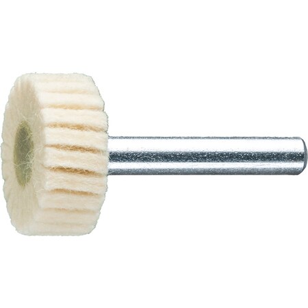 Pferd 1'' Mounted Felt Flap Wheel, 3/8'' Thick - 1/4'' Shank, Soft Grade 48540