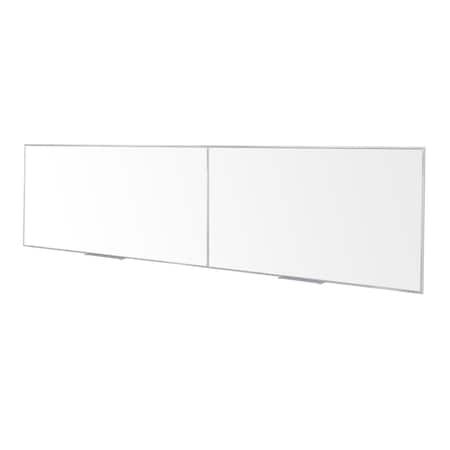 Ghent M1 Porcelain Magnetic Whiteboard, Aluminum Frame, 4'H x 16'W, 2 pieces M1-416-4
