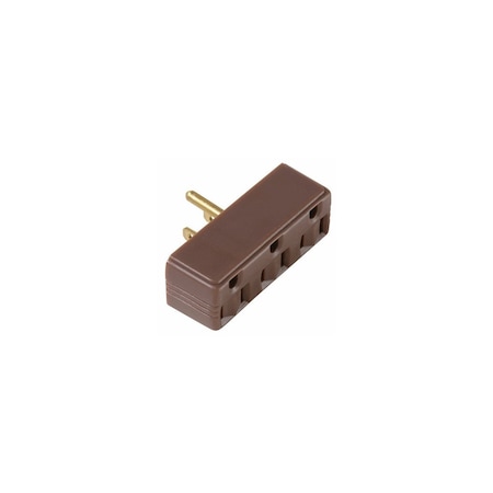 Pass & Seymour Plug-In Triple Outlet Adapter, Brown, 15-Amp, 125-Volt 697CC20