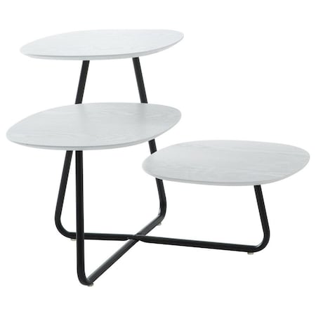 Leisuremod Square 27.2 in W, 20.1 in L, Manufactured Wood/Steel, White HT25W