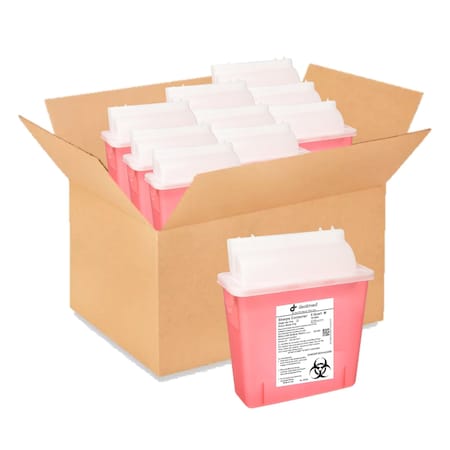 Dealmed Sharps Container 5 Quart Mailbox Lid Red, 20PK 781905