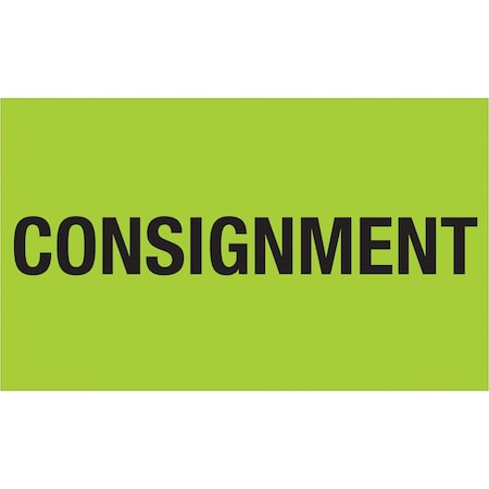 Tape Logic Tape Logic Labels, "Consignment", 3" x 5", Fluorescent Green, 500/Roll DL1322
