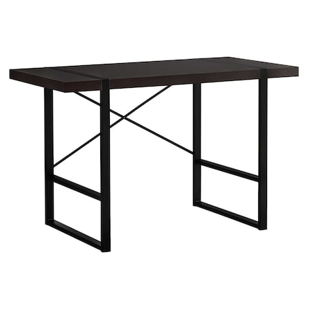 Homeroots 49" Dark Brown and Black Computer Desk 355719