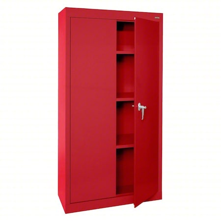Sandusky Lee Storage Cabinet, 66 in H, 30 in W, 18 in D, Swing, Keyed, Red, 3 Shelves VF31301866-01