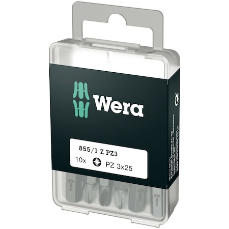 Wera 855/1 Z DIY bits, PZ 3 x 25 mm, 10 pieces 5072405001