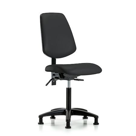 Blue Ridge Ergonomics Medium Bench Chair No Arms, 22" to 29" Height, Vinyl, Black BR-VMBCH-MB-RG-T1-A0-NF-RG-8540