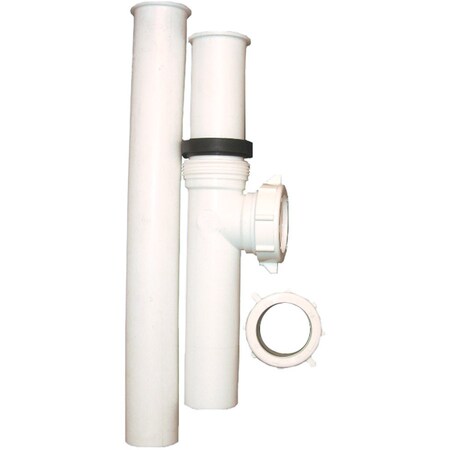 Westlake Pipe & Fittings 1-1/2'' ODx12'' Flanged Tailpiece Wht Plastic End Outlet Waste 3/1/4207
