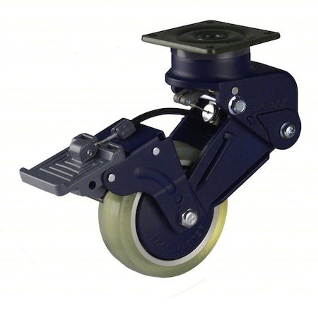 Foot Master Plate Caster, Swivel, Polyurethane, 171mm H GDSB-100BSF-LUD