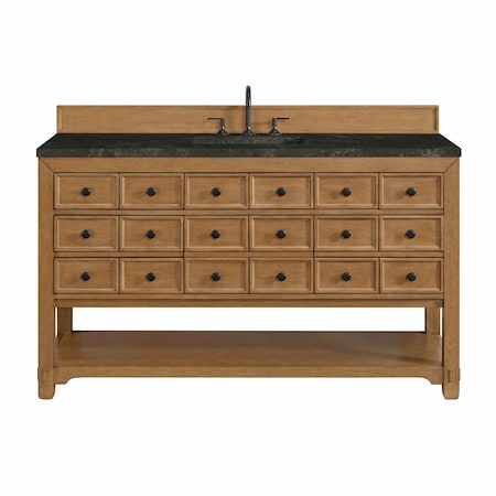 James Martin Vanities Malibu 60" Single Vanity, Amber Birch, w/ 3 CM Phantome Eclos Top 505-V60S-AMB-3PHT