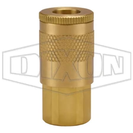 Dixon Tru-Flate Air Chief Automotive Female Quick Connect Coupler, 1/8-27 Nominal, 300 psi Pressure, Brass DC221
