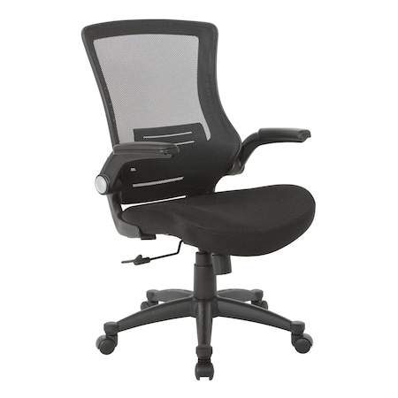 Office Star Products Ventilated Seating Screen Back Manager's Chair, Black EM60926P-3M