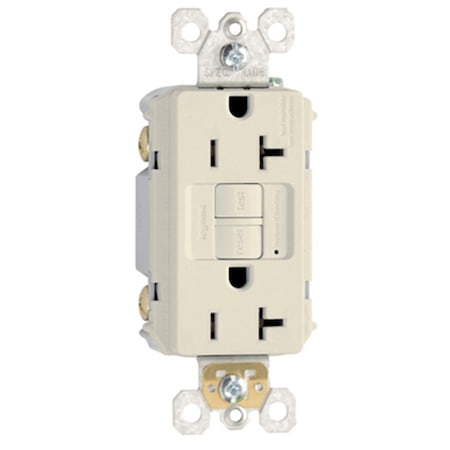 Nextgen 2097LACC10 20A 125V 2 Pole, 3 Wire Grounding Heavy Duty Self Testing GFCI Outlet, Light Almond NE586450