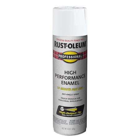 Rust-Oleum High Performance Enamel, White, Gloss, 15 Oz, Aerosol Can 7592838