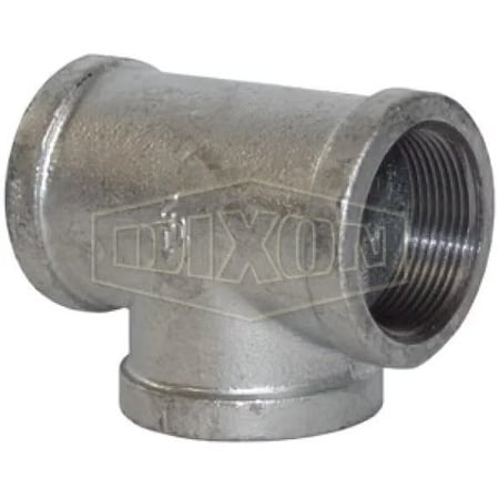 Dixon Pipe Tee, 1 x 1 x 1 in Nominal, FNPT x FNPT x FNPT End Style, Iron, Galvanized FT100G