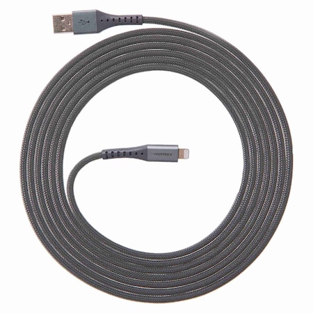 Ventev Chargesync Alloy USB A to Apple Lightning Cable 10ft, Steel AC10-STL256517