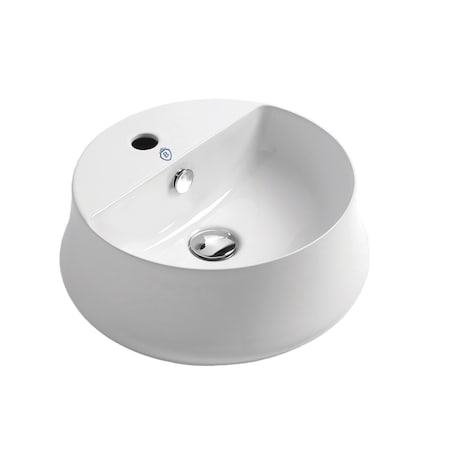 Whitehaus Collection Britannia Round Above Mount Basin with Single Faucet Hole Drill B-SH03