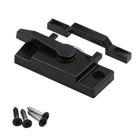 Prime-Line Vinyl Window Sash Lock with Keepers, Matte Black F 27448