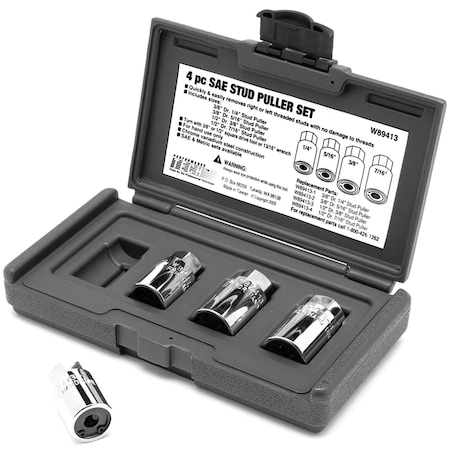Performance Tool 4 pc. Stud Puller Set, SAE, 3/8 in. 1/2 in. Drive W89413