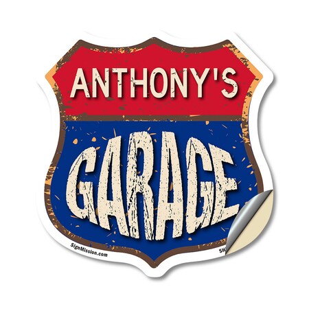 Signmission Anthony's Garage, 12 Inch X 12 Inch, Vinyl Decal SHI-D-12-383-ANTHONY
