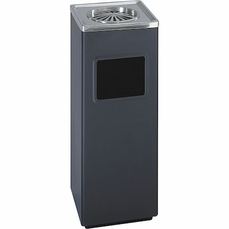 Safco 3 gal Square Indoor Metal Can, Black, Steel, 9 1/2 in 9696BL