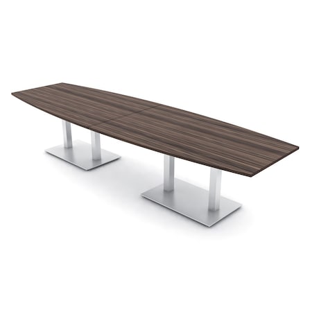 Skutchi Designs Boat Conference Table With Power Unit, 48 in W, 144 in L, Brown HAR-BOT-48x144-DOU-H3041-NA