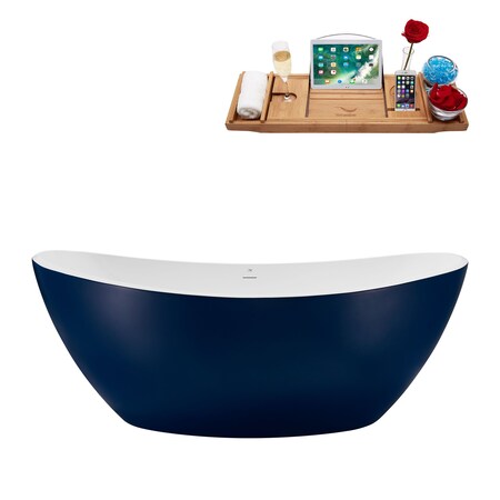Streamline 74.8 in L, 35.4 in W, Matte Dark Blue, Acrylic, Center N956BGM