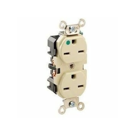 Leviton Hospital Grade Duplex Receptacle, 15 Amp, 250 Volt 8600-I