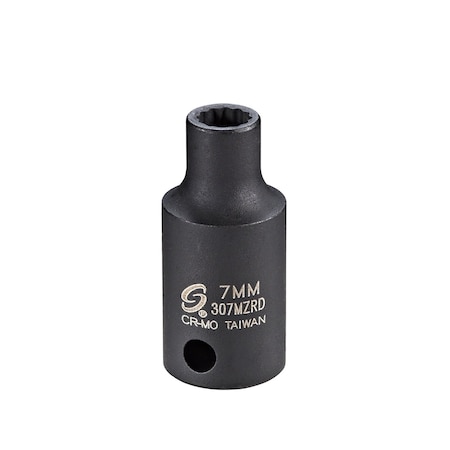 Sunex 3/8 in Drive 7Mm 12Pt Semi-Deep Impact Socket 307MZRD