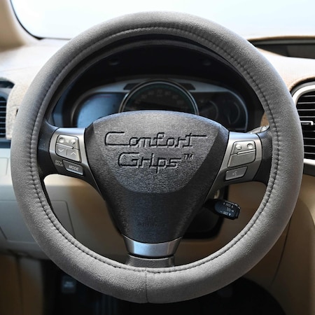 Dash Designs Comfort Grips Ultra Plush 14.5in - 15.5in Steering Wheel Cover - Grey 3312GY