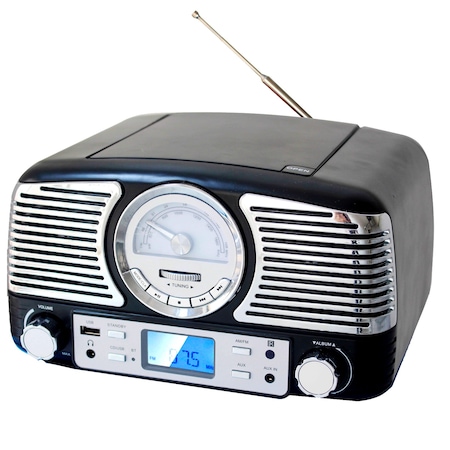 Techplay Nastolgic Portable CD Player with Bluetooth QT62BT-BLACK