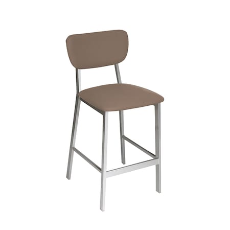 Bfm Seating Hamilton Side Barstool, Grade 3 Vinyl Seat & Back - Steel Frame - Platinum Finish JS10B2001-2001PL