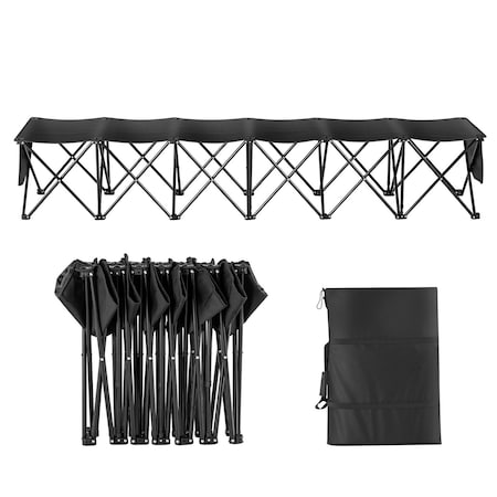 Vevor 6FT Plastic Folding Bench Portable Outdoor Bench for Picnic Garden White SN-D183-2