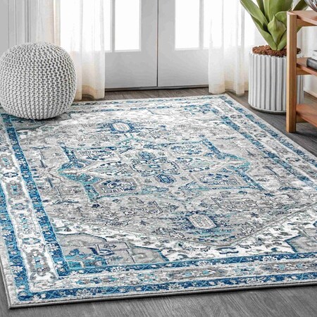 Jonathan Y Modern Persian Vintage Medallion Blue/Light Gray 5 ft. x 8 ft. Area Rug MDP106A-5