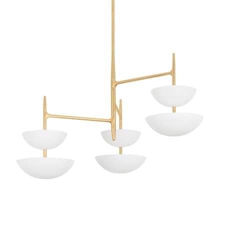 Corbett Lighting Evander 42 in. Chandelier Vintage Gold Leaf/Gesso White 477-42-VGL/GSW
