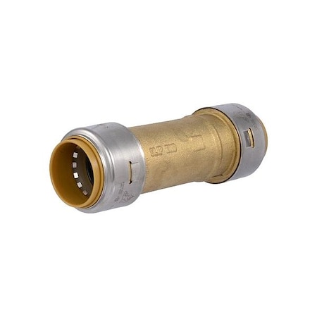 Sharkbite Slip Coupling, Silver/Copper, Brass, 1" UR3020