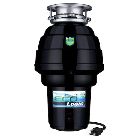 Eco Logic 1-1/4 HP Continuous Feed Garbage Disposal with Stainless Steel Sink Flange 10-US-EL-10-3B