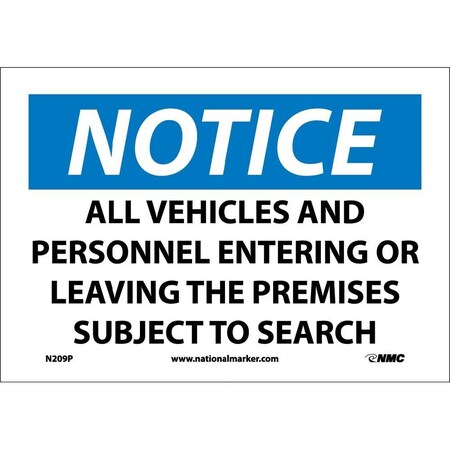 Nmc Notice Subject To Search Sign, N209P N209P