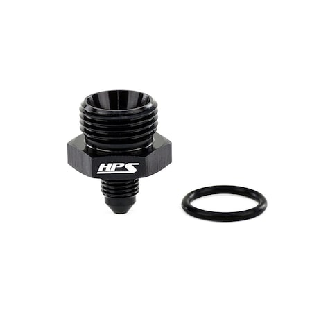 Hps Performance -4 AN Male to -10 O-ring Boss (ORB) Port Thread Male Adapter, Aluminum, Black AN920-04-10