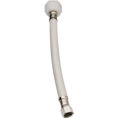 Plumb Pak EZ Series Toilet Supply Tube, 3/8 in Inlet, Compression Inlet, 7/8 in Outlet, Ballcock Outlet, 16 in L PP23873