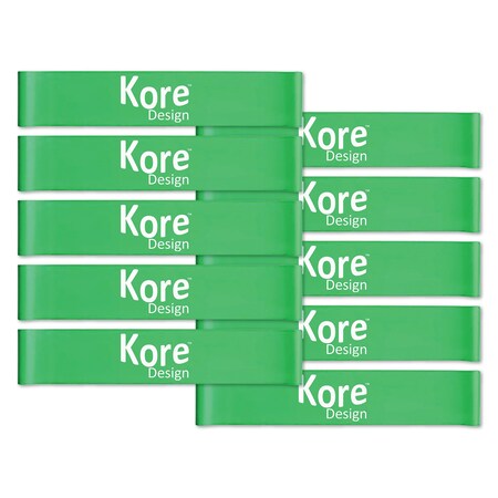 Kore Design Fidget Kick Bands, Latex, 10in. to 16in., Green, 10PK KDKB-1002