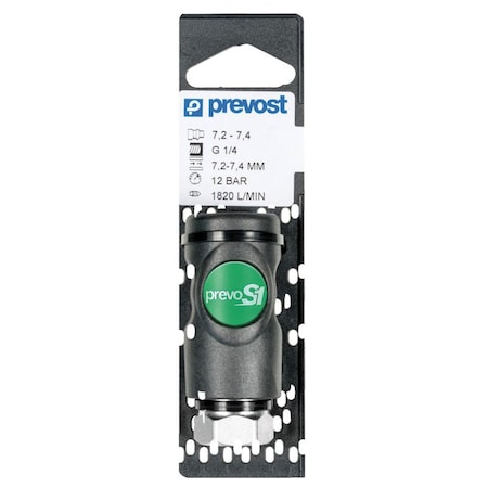 Prevost PrevoS1 High Flow Interchange Safety Quick Coupler on Plate, 1/4 in, Tapered FNPT ESI 071201CP