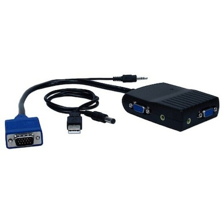 Qvs 1x2 300MHz 2Port VGA/QXGA Mini Video Distribution Amplifier with Audio MSV12MA