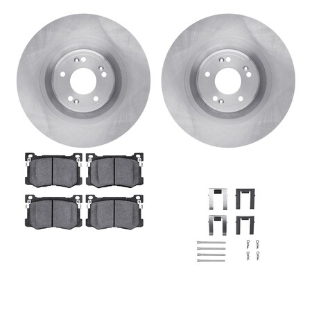 Dynamic Friction Co DFC Brake Rotor with 5000 Brake Pads and Hardware Kit 6512-03357